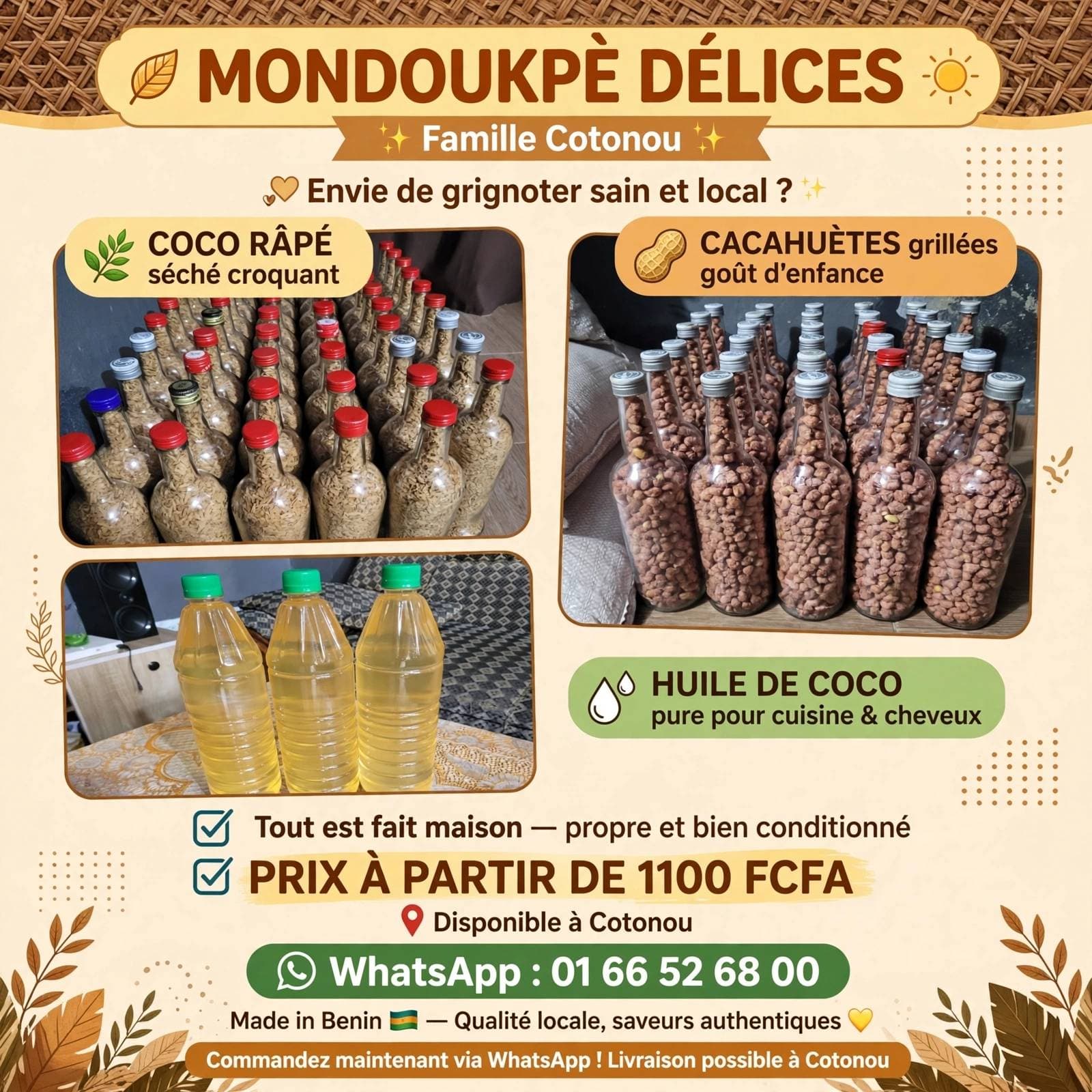 MONDOUKPÈ DÉLICES
SPÉCIALITÉ TOUTES GAMMES D'AMUSE BOUCHE